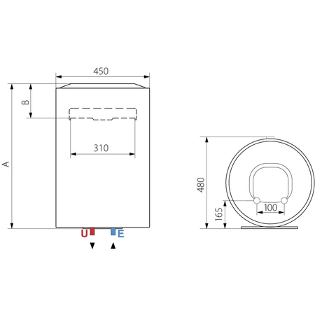 Elektryczny pojemnościowy podgrzewacz wody LYDOS R 50 V 1,8K PL EU