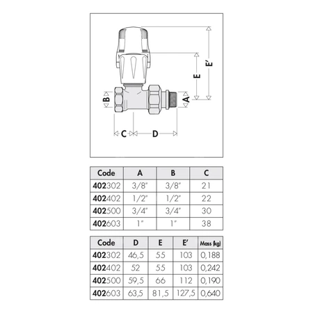 Prosty zawór grzejnikowy do rur stalowych 3/4" bez uszczelki gumowej