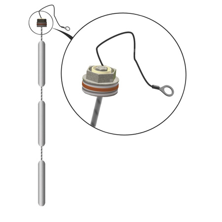 Anoda łańcuchowa BIAWAR Odizolowana magnez długość 1120 mm fi 26 mm 1''