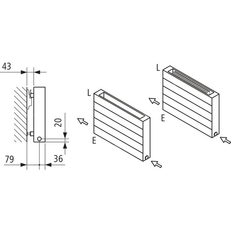 Grzejnik płytowy typ 22 KERMI HHN, z osłonami wym. 490 x 1000 mm, kolor biały, moc 1468 W