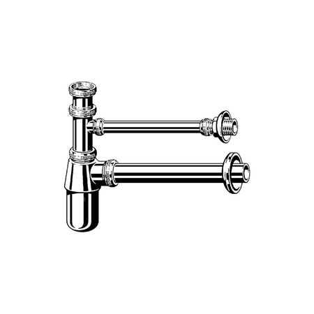 Syfon butelkowy mosiądz chrom., nr wzoru 5753.02 G: 1¼ DN: 32