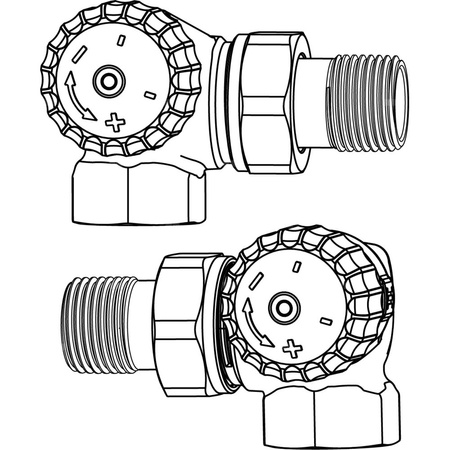 Zawór termostatyczny V-exact II DN 15, kąt.-nar. pr.