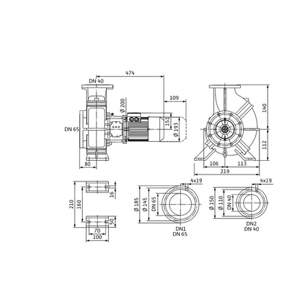 Wilo-Atmos GIGA-B 40/95-2,2/2 pompa obiegowa blokowa