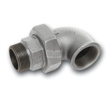 Śrubunek 45' SANHA 98# trzyczęściowy, żeliwo (ocynk galwaniczny/elektrolityczny) (ocynk), 3'' (GW x GZ)