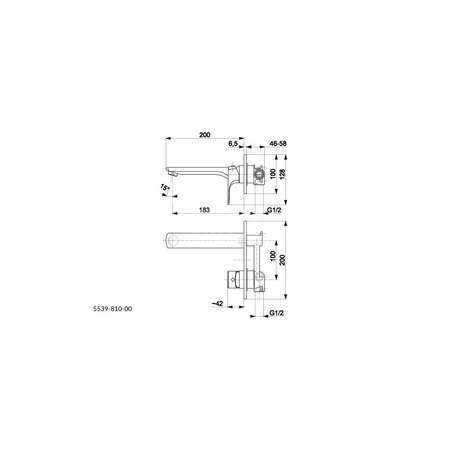 Bateria umywalkowa ścienna KFA Armatura MOKAIT, czarny, montaż podtynkowa