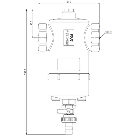 Separator AFRISO FAR 213, do C.O., do klimatyzacji, 10 bar / 110'C, 1 1/4'' (GW)Instalacje i źródła ciepła