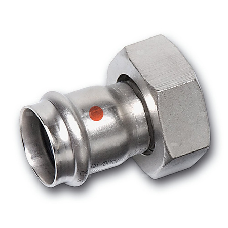 Półśrubunek SANHA NiroTherm Press z uszczelką dwuczęściowy, stal nierdzewna, 18 mm x 3/4'' (zw x nz)