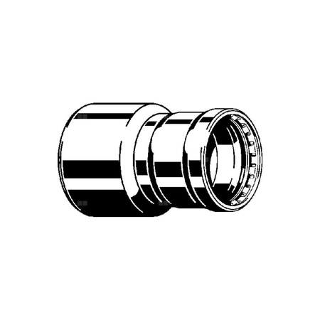 Złącze Megapress VIEGA 42151XL redukcja jednoczęściowy, stal (cynk/nikiel), DN 100 x DN 80 (kw x mz) z uszczelką