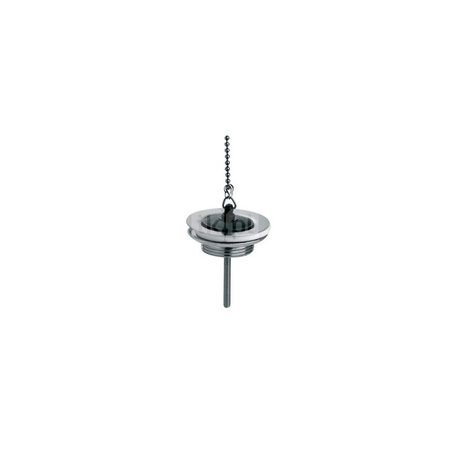 Spust umywalkowy 11/4"x60mm z sitkiem ze stali nierdzewnej i korkiem gumowym CHROM