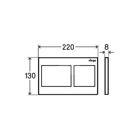 Przycisk uruchamiający do WC Prevista Visign for Style 21 nr wzoru 8611.1 płytka maskująca: tworzywo szt. chrom. klawisz: tworzywo szt. chrom.