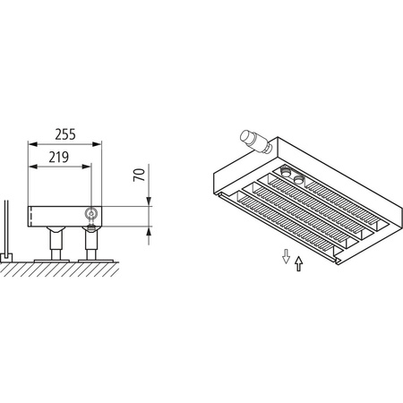 Konwektor Kermi V-Kon S Typ44 BH280x255x1100mm QN2384, weiß, 6 bar, m. Abd., Vent. re