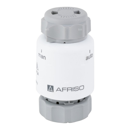 Siłownik termoelektryczny TSA-02 FO, nakrętka M30 x 1,5 mm, 230 V AC, NC, funkcja sterowania ręcznego