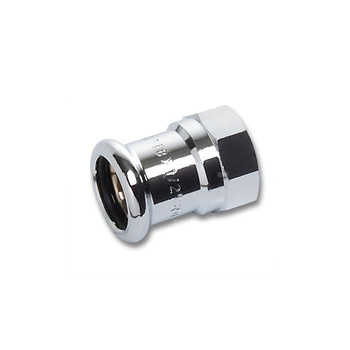 Mufa SANHA Press, Cu (chromowanie), 18 mm x 1/2'' (zw x GW)