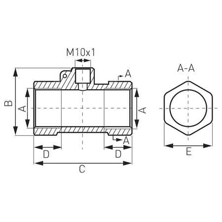 Trójnik FERRO mosiądz 1/2'' x 1/4'' x 1/2'' GW