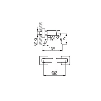 Bateria natryskowa ścienna FERRO VITTO VERDELINE, kolor chrom