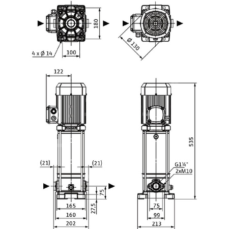 Wilo-Medana CV1-L.604-1/E/E/100 pionowa wysokociśnieniowa pompa wirowa