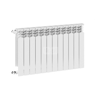 Grzejnik żeberkowy KFA Armatura G600F/12 aluminium, podłączenie boczne 672 x 966 mm, kolor biały