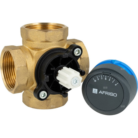 Zestaw regulacyjny ProClick: 4-drogowy obrotowy zawór mieszający ARV 485 ProClick, DN32, Rp1 1/4'', Kvs 18 m3/h + siłownik elektryczny ARM 343 ProClick