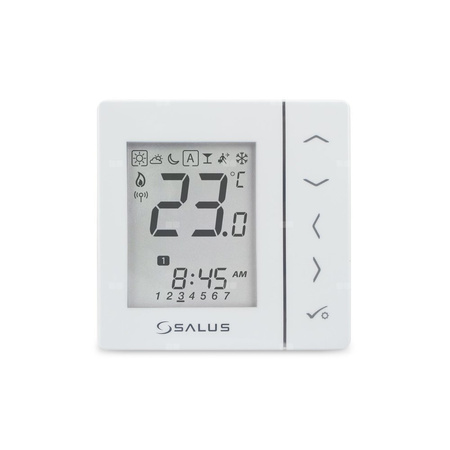 Regulator temperatury SALUS VS20WRF bezprzewodowy Zigbee z wyświetlaczem, montaż natynkowy