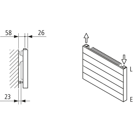 Grzejnik płytowy typ 11 KERMI HHN wym. 140 x 3600 mm, kolor biały, moc 1354 W