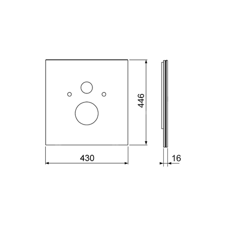 TECElux - dolna obudowa szklana dla standardowego WC, szkło czarne