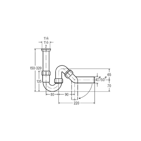 Syfon rurowy przeznaczenie: zlewozmywak, tworzywo sztuczne, nr wzoru 7985.20 G: 2 DN: 50