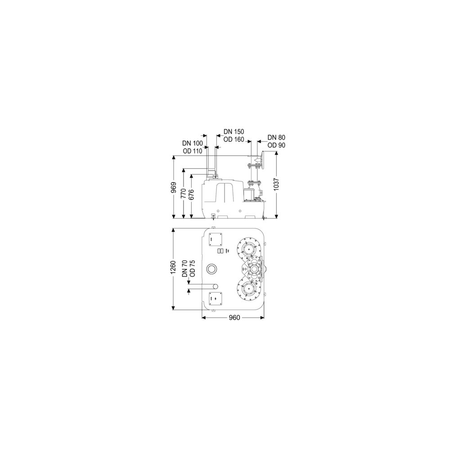 Przepompownia Aqualift F XL Duo, 3000W-S3, 400V, 450L, z zasuwą odcinającą z żeliwa