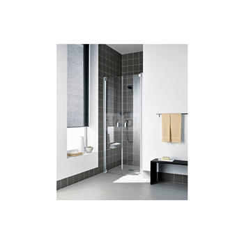 Kermi drzwi wahadłowe Raya PTD 1130x 2000 GAK: 1080-1130 srebro wysoki połysk, szkło ESG przezroczyste z Clean