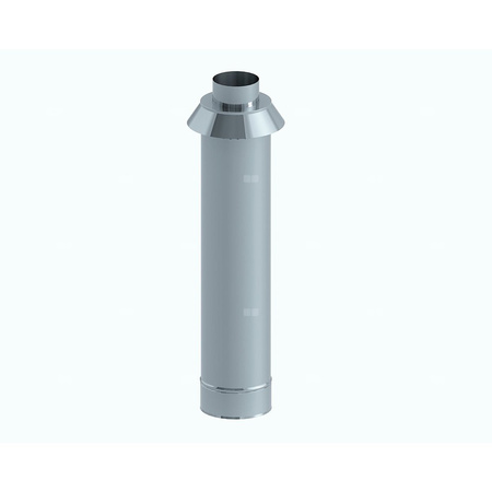 Zakończenie pionowe systemu TWIN JEREMIAS 360-TWIN36A stal nierdzewna fi 110/160 mm, dł. 750 mm, kolor wysoki połysk