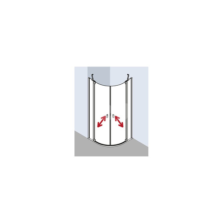 Kermi Kab. ćwierć. Raya P55 0900x 2000 870-900 SIMG ESG Clean