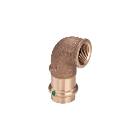 Złącze przejściowe Sanpress 90' VIEGA 22142 redukcja jednoczęściowy, brąz (stan surowy) / brąz (stan surowy), 12 mm x 1/2'' (mz x gw) z uszczelką
