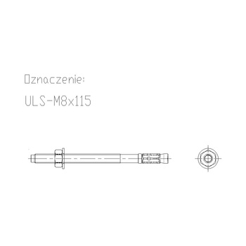 Kotwa rozporowa ULS M8 115mm ULSM8L115