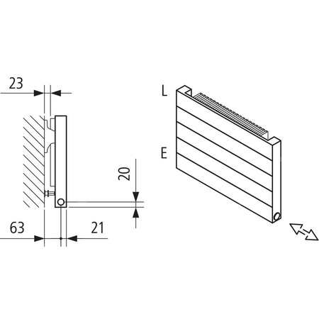 Grzejnik płytowy typ 11 KERMI HHN wym. 420 x 5800 mm, kolor biały, moc 3834 W