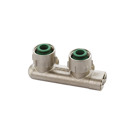 Moduł przyłączeniowy kątowy FLAMCO MEIBES mosiądz (niklowanie) 3/4'' GW x 3/4'' Eurokonus, rozstaw 50 mm do grzejników