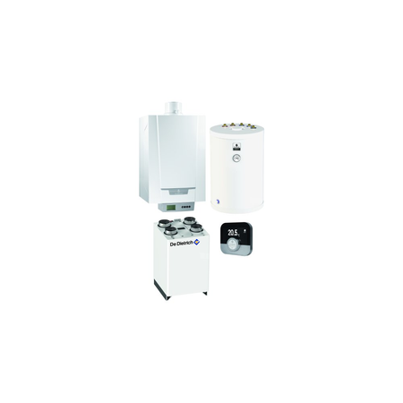 Pakiet - Kocioł gazowy jednofunkcyjny DE DIETRICH MCR3 Evo 24T kondensacyjny wiszący 6.1 - 24.8 kW + RegulatorSMART TC + RekuperatorRecovens V400 + Zasobnik c.w.uSRK150MG