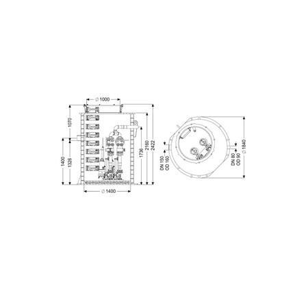 Moduł techniczny przepompowni Aqualift S XL Duo z szafka Comfort z pompą GTF 5200-S1 poj. 880l