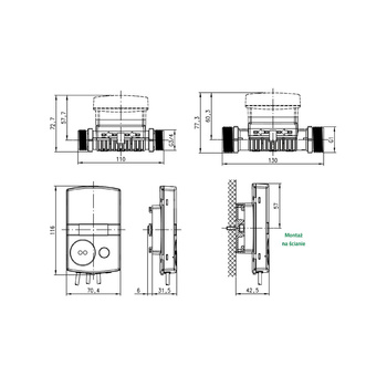 Ciepłomierz T230A qp 1,5 m3/h, M-Bus, powrót