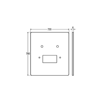 Płytka maskująca VIEGA 857045 szkło l: 780, b: 720, s: 6,  biały