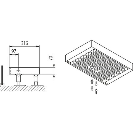 Konwektor Kermi Kon m. Str. Typ55 BH70x316x700mm QN768, weiß, 6bar, o. Abd, AB 12