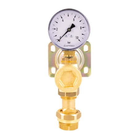 Zespół przyłączeniowy AFRISO BSB 3/4'' GW x szybkozłącze, max. 6 bar + wskaźnik ciśnienia