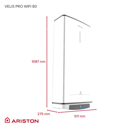 Elektryczny pojemnościowy podgrzewacz wody VELIS PRO WIFI 80 EU
