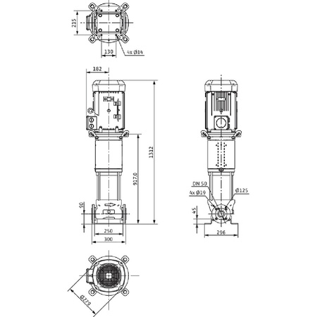 Wilo-Helix V 2207-2/25/V/KS/400-50 pompa wysokociśnieniowa pionowa z króćcami Inline