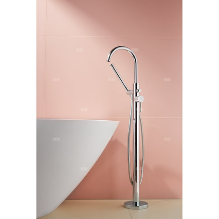 Bateria wannowa stojąca KFA Armatura MOZA, kolor chrom, montaż podłoga