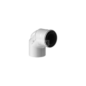 Kolano 87 st. fi60/100mm z rewizją białe