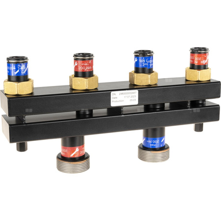 Rozdzielacz do instalacji c.o. AFRISO KSV 90-2 GZ 1 1/2'', 2-obieg. Nakrętka 1'', max. 50 kW