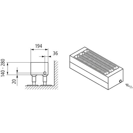 Konwektor Kermi Konvektor Typ43 BH280x194x2200mm QN4145, weiß, 6bar, m. Abd., AB Uni.