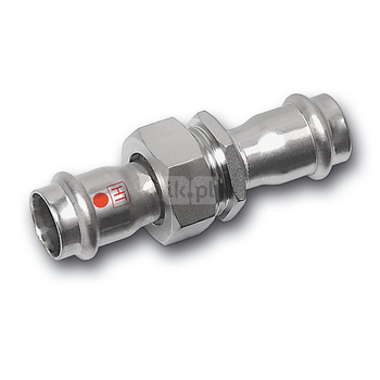 Śrubunek SANHA NiroTherm Industry trzyczęściowy, stal nierdzewna, 18 mm (zw x zw)