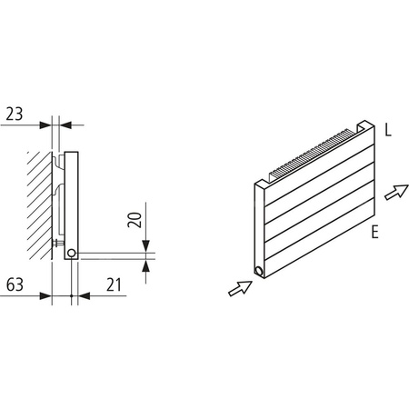 Grzejnik płytowy typ 11 KERMI HHN wym. 350 x 5800 mm, kolor biały, moc 4002 W