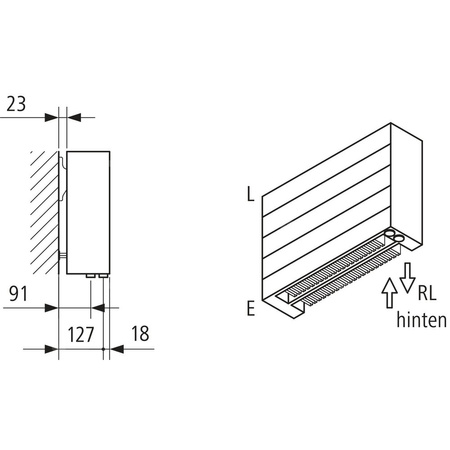 Grzejnik płytowy typ 22 KERMI HHN wym. 350 x 5400 mm, kolor biały, moc 6955 W