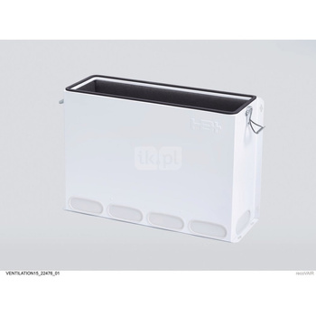 Rozdzielacz/kolektor zbiorczy powietrza do rury płaskiej, 18 przyłączy do łącznika przejściowego, szer. x wys. x gł.: 603 x 420